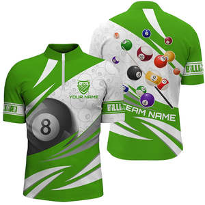 Camiseta de Billar Ecológica de Alto Rendimiento, Cuello en V, Absorbe la Humedad, Uniforme Personalizado con Nombre Impreso para Equipos, Clubes y Jugadores - Product Image 1