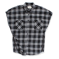 Chemise sans manches en flanelle premium pour homme, style motard, à carreaux, fabriquée au Pakistan, débardeur pour homme