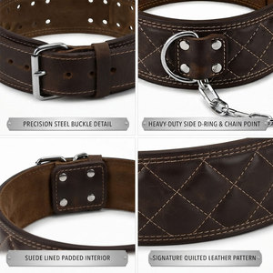 Ceinture de musculation en cuir de qualité professionnelle pour dips, tractions, exercices avec son propre poids, équipement de fitness, ceinture de dips avec logo personnalisé - Product Image 5