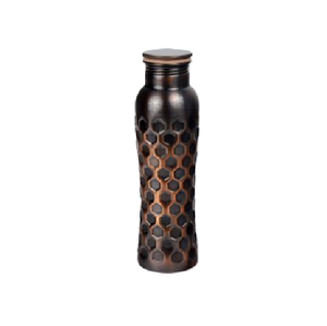 Botella de Agua de Metal Negra con Diseño de Mármol Dorado, Tapa de Cobre, Portátil, para Viajes, Estilo Moderno y Lujoso - Product Image 2