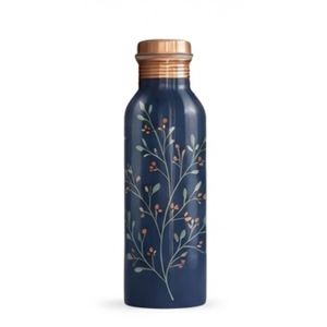 Custom <b>Botanical</b> <b>Print</b> Copper Water Bottle Leak-Proof Eco Custom Printed Green Copper Water Bottle Elegant Floral Design - Product Image 5