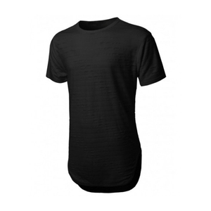 <b>Men's</b> <b>Longline</b> <b>T</b>-<b>Shirt</b> Regular Fit Short Sleeve O-Neck Solid Color Casual Blank Tee 100% Cotton Jersey Knitted Fabric - Product Image 5