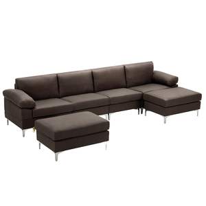 Sofá Modular de Lino Marrón para Sala de Estar - Product Image 4