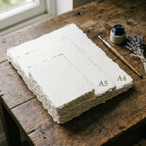 Papier Coton A5 250gsm Fait Main en Gros avec Bords Frangés pour Artisanat, Calligraphie, Aquarelle, Feuilles d'Invitation - Fournisseur OEM - Product Image 2