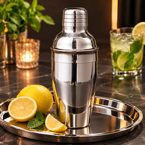 Mirror Finish Stainless Steel Cocktail <b>Shaker</b> <b>Bottle</b> 750ml Professional Bartender Mixing Tool Bar Dishwasher Safe 2-Piece - Product Image 1