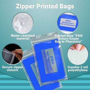 Confezione 1000 blu sacchetti PRN trasparente 6X9 cerniera stampato polietilene 2 Mil di spessore. Chiusura del tipo di sigillo sicuro per esigenze di salute - Product Image 5