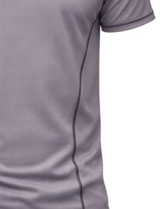 Camiseta Deportiva de Compresión Gris para Hombre, Personalizada, de Secado Rápido, Poliéster y Elastano, para Gimnasio, Fitness, Running, Entrenamiento, Manga Corta - Product Image 6