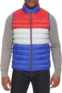 OEM WholesaleMen's Color Blocking Puffer <b>Vest</b> Stand Collar Zipper Closure Windproof Polyester Winter Casual Jacket Puffer Jacket - Product Image 2