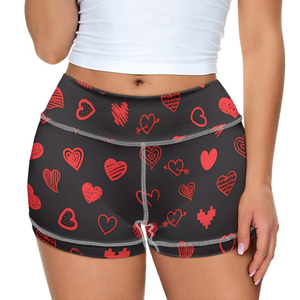 Shorts de Yoga para Mujer, Estampado Tropical de Palmeras, Impresión Digital, Tejido de Poliéster, Secado Rápido, Cierre con Cordón, Cintura Media, Casual, Regular - Product Image 5