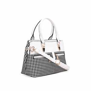 <b>White</b> <b>Tote</b> Handbag P55563 - Product Image 2