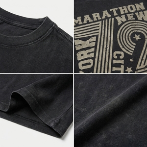 เสื้อยืดพิมพ์ลายกราฟิกสไตล์ใหม่ ทรงโอเวอร์ไซส์ ผ้าฝ้าย สตรีทแวร์ ลำลอง วินเทจ ลุคฟอกสี แฟชั่น - Product Image 6