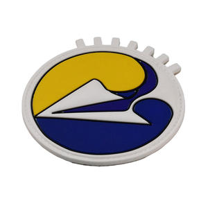 Patch en caoutchouc rond 3D en relief avec motif jaune bleu blanc, patch tactique à coller - Product Image 4