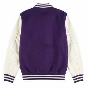 แจ็คเก็ตเบสบอลแบบ Letterman คุณภาพสูงสำหรับฤดูหนาว ปักลาย แขนหนัง ผลิตตามแบบ OEM ODM  รับสั่งทำตามแบบ - Product Image 2