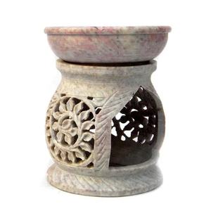Brûleur d'huile en pierre ollaire fait main |   Diffuseur d'huiles essentielles |   Décoration d'intérieur aromathérapeutique |   Porte-encens en pierre naturelle - Product Image 3