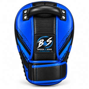Almohadilla de Boxeo Curva Azul de PU para Entrenamiento de Muay Thai, Almohadillas de Entrenamiento de Kickboxing de Cuero Vacuno Genuino, Gran Venta - Product Image 2