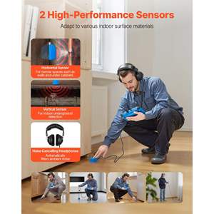 Détecteur de fuite d'eau à écran tactile de 7 pouces pour les fuites de tuyaux intérieurs 1Hz-10000Hz Localisateur de détection de fuite de plomberie Horizontal Vertical - Product Image 4