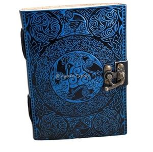 วารสารหนังสีดำอาเกตพร้อมล็อคคุณภาพสูงสมุดบันทึกระยะพระจันทร์เต็มดวงทำด้วยมือด้วยการออกแบบดวงจันทร์ท้องฟ้า - Product Image 6