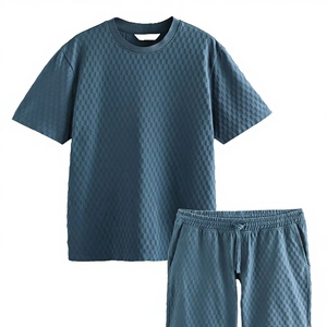 Conjunto de Dos Piezas de Verano de Alta Calidad, Manga Corta, Tela Personalizada, para Hombre, Casual, Holgado, Deportivo, WEAVEON STS-005 - Product Image 1