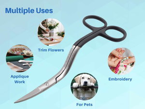 Bent Handle Curved Embroidery <b>Scissors</b> Manual Stainless Steel CE Hospital Premium Regal Impex - Product Image 6