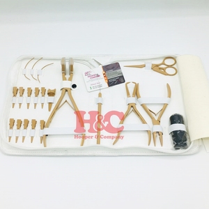 Nouvelle Tendance Kit d'Outils d'Extension de Cheveux en Acier Inoxydable et Métal Couleur Personnalisée, Pinces, Pinces Boucle, Rasoirs de Barbier, Aiguilles, Micro-Pinces - Product Image 1
