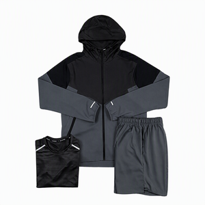 Conjunto Cortavientos Transpirable y Sostenible para Hombre, Diseño Personalizado de Alta Demanda OEM 2026, con Bloques de Color Impresos, Ropa Deportiva Urbana de Nailon - Product Image 4