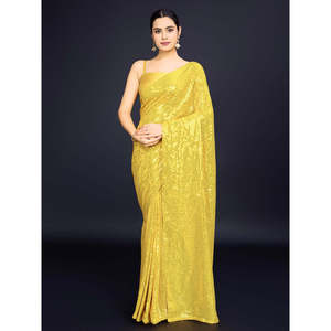 Designer Sheer Saree with Sequence Work by Fabzonefabindia for Party Wear - Product Image 3