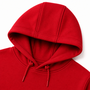 Sweat-shirt à capuche rouge pour homme, coupe classique, en molleton de coton, pull décontracté, vêtement d'automne - Product Image 2