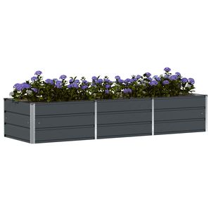 Jardinière en acier anthracite 94,49 x 31,50 x 17,72 po pour pots de fleurs et jardinières - Product Image 3