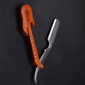 Stainless Steel Handle <b>Straight</b> <b>Edge</b> Folding Shaving <b>Razor</b> Barber Tools Hair <b>Razor</b> - Product Image 3
