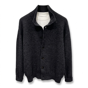 <b>Mens</b> Varsity Style Cardigan <b>Sweater</b> contrast trim and varsity inspired styling Custom Knitwear Wholesale Manufacturer - Product Image 3