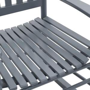 Fauteuil à bascule standard en bois de peuplier gris, mobilier domestique confortable - Product Image 6