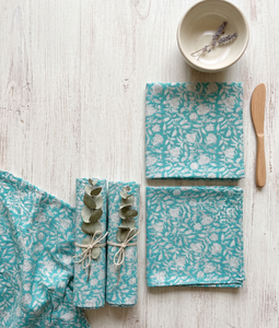 Servilletas de Mesa de Algodón Estampadas a Mano de la India, Lavables, Estilo Rústico, Decoración Boho para Mesa - Product Image 3
