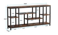 Table console moderne en bois avec étagères de rangement en métal, design industriel, meubles de salon, décoration d'entrée