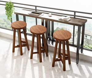 Wholesale Industrial Rustic Swivel Bar <b>Stools</b> Solid Wood and Metal Counter <b>Height</b> Chair with Upholstered Seat - Product Image 2
