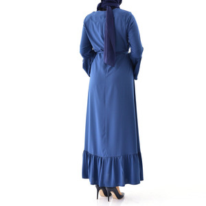 Shimmering Satin Inner <b>Dress</b> & Organza Outer Set – 2-Piece Modern Luxury Abaya Suite - Product Image 3