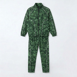 Survêtement unisexe métallisé imperméable et écologique avec logo personnalisé, ensemble de jogging irisé brillant deux pièces pour festivals, vente en gros OEM/ODM - Product Image 1