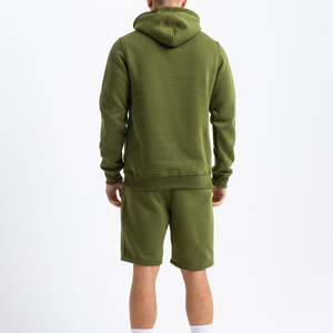 Conjunto de Sudadera con Capucha y Pantalones Cortos de Verano para Hombre, Tejido de Punto Grueso, Forro Cálido, Base Sólida de Alta Densidad - Product Image 2