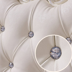 Lit King Size Capitonnée Or Royal Premium, Style Baroque Européen, Ensemble de Chambre de Luxe, Meubles de Maison en Bois d'Acajou, Lit Principal - Product Image 5