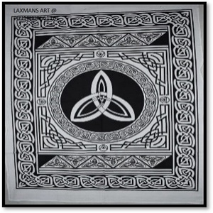 Tapices de pared de algodón blanco y negro con estampado de nuevo diseño celta al por mayor/tapiz de póster de punto de mandala - Product Image 1