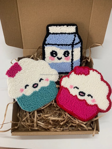 Venta al por mayor Idea de regalo posavasos de lana hecho a mano punzón aguja taza alfombra para su mesa de centro - Product Image 2