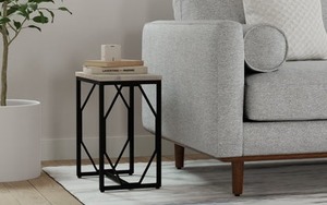 Modern Retreat Made For Living Modern Industrial Coffee <b>Table</b> With Marble Top And Metal Frame Living Room Furniture - Product Image 5