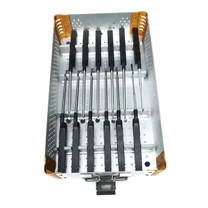 Kit de Curetas Reutilizables para Microsecciones Quirúrgicas Bone Bridge Instruments, 12 Curetas, Bandeja, Uso Veterinario Canino, Juego de Instrumentos de Acero Inoxidable - Product Image 1
