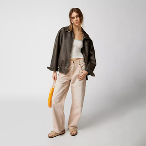 OARH INT INDUSTRY 2026 Jeans de Mujer de Talle Grande, Cintura Alta, Rectos, Desgastados, 100% Algodón Lavado, con Logotipo Personalizado de Diseñador, Estilo Vintage - Product Image 2