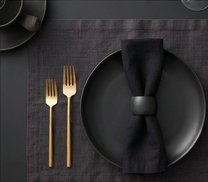 Juego de tenedores minimalistas en oro mate, de acero inoxidable, resistentes al deslustre, artículo de lujo para eventos domésticos y catering. - Product Image 3