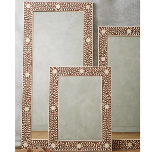 Floral Design Mother of Pearl Inlay <b>Mirror</b> Handmade Decorative Wooden Frame <b>Wall</b> <b>Mirror</b> Restaurant or Bathroom Decor - Product Image 5