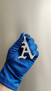 Moissanite <b>Silver</b> Letter A Pendant Iced Out Custom <b>Initial</b> Hip Hop Luxury Name <b>Necklace</b> Fashion Jewellery Gift - Product Image 4