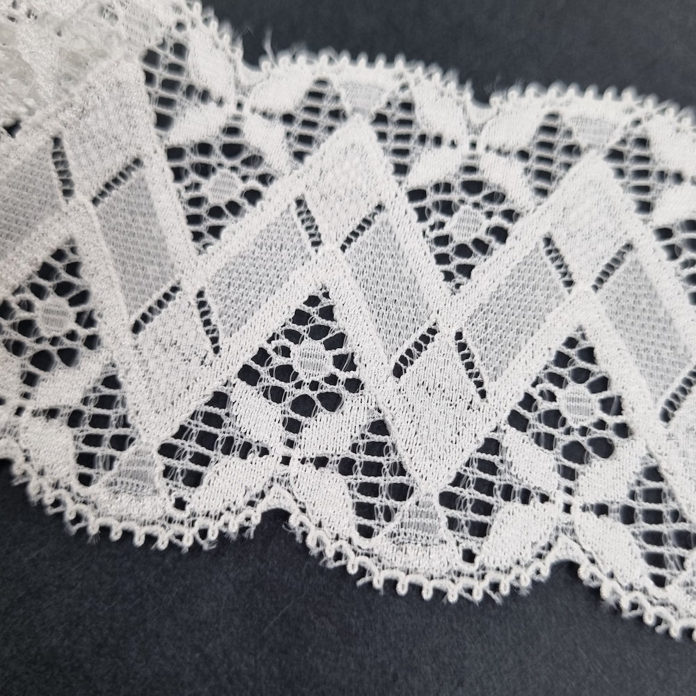 Chevron Scalloped Stretch Lace Trim 6cm Wide Lightweight Spandex/Nylon Elastic Clothes Underwear Dress Premium Korean Quality