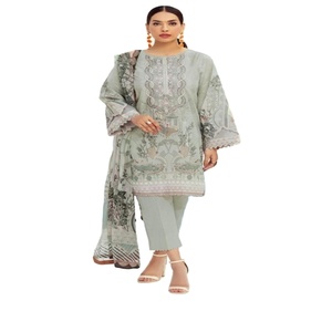 Hermoso y elegante copia maestra de alta calidad de algodón de 3 piezas totalmente bordado señoras trajes de césped vestido de novia indio paquistaní - Product Image 1