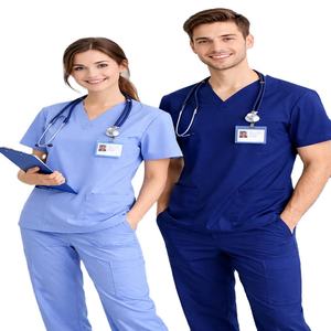 Uniforme Quirúrgico Personalizado con Logotipo para Hombres y Mujeres, Uniforme Médico de Hospital para Enfermeras y Doctores, Conjunto de Tela Tejida - Product Image 2