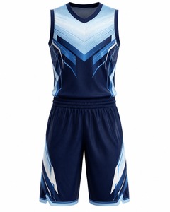 Ensemble short et maillot de basketball personnalisé par sublimation, col en V, manches courtes, couleur unie, anti-humidité, respirant, tenue de sport pour adultes - Product Image 1
